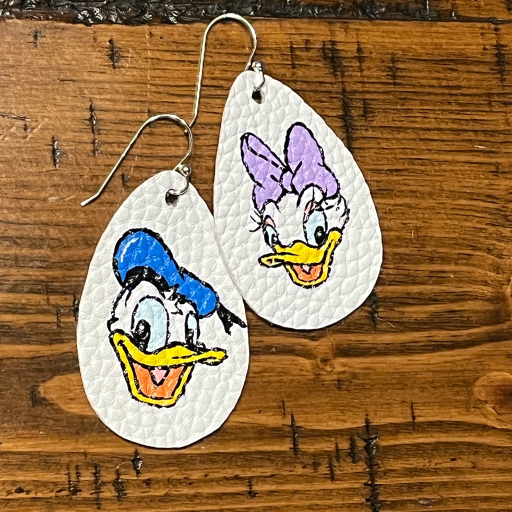 Hand Painted Unique Cartoon Earrings!!